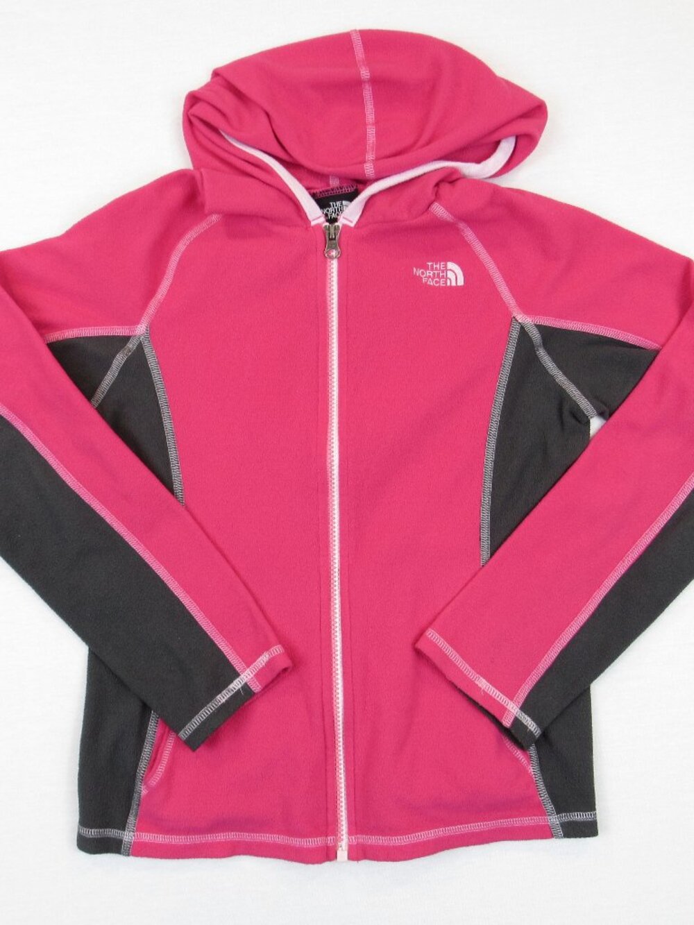 The North Face Girl's Sweater Size 10/12 Full Zip Fleeced Hoodie Long Sleeve